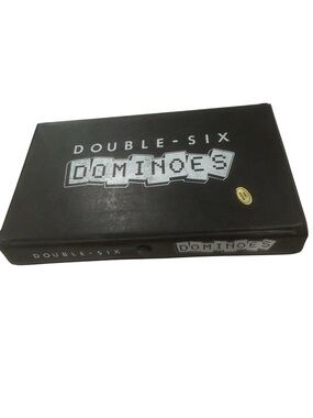 Double- Six Dominoes U.S. Playing Card Co. 28 Tiles New In Wrap Black Snap Case